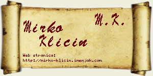 Mirko Klicin vizit kartica